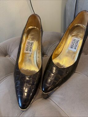 TIMOTHY HITSMAN VINTAGE BROWN & Gold LEATHER/ SIZE 7